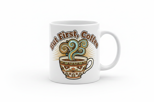 But First Coffee - Bold Retro Mug Mockup